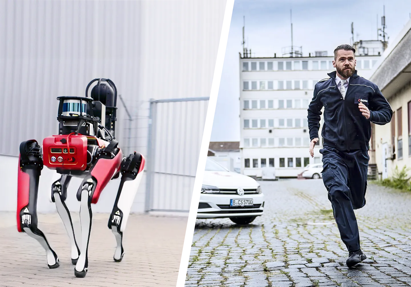 Running security guard and surveillance robot from the security company CIBORIUS